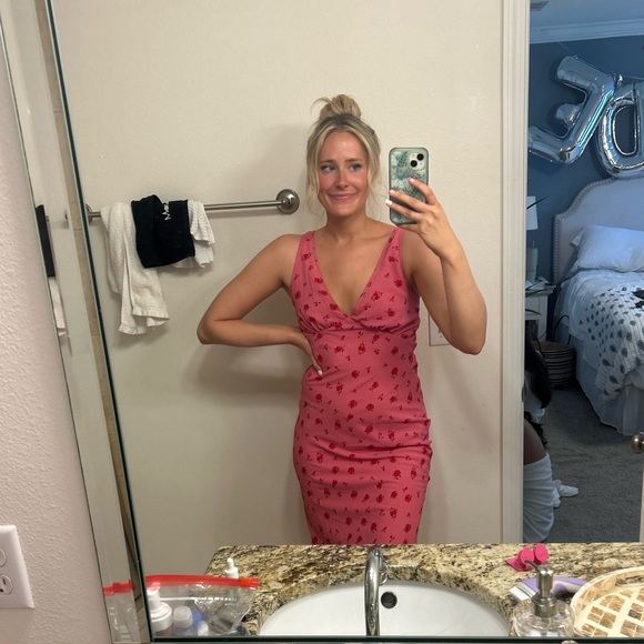 Princess Polly Pink and Red Floral Maxi Dress US4 - Picture 7 of 7